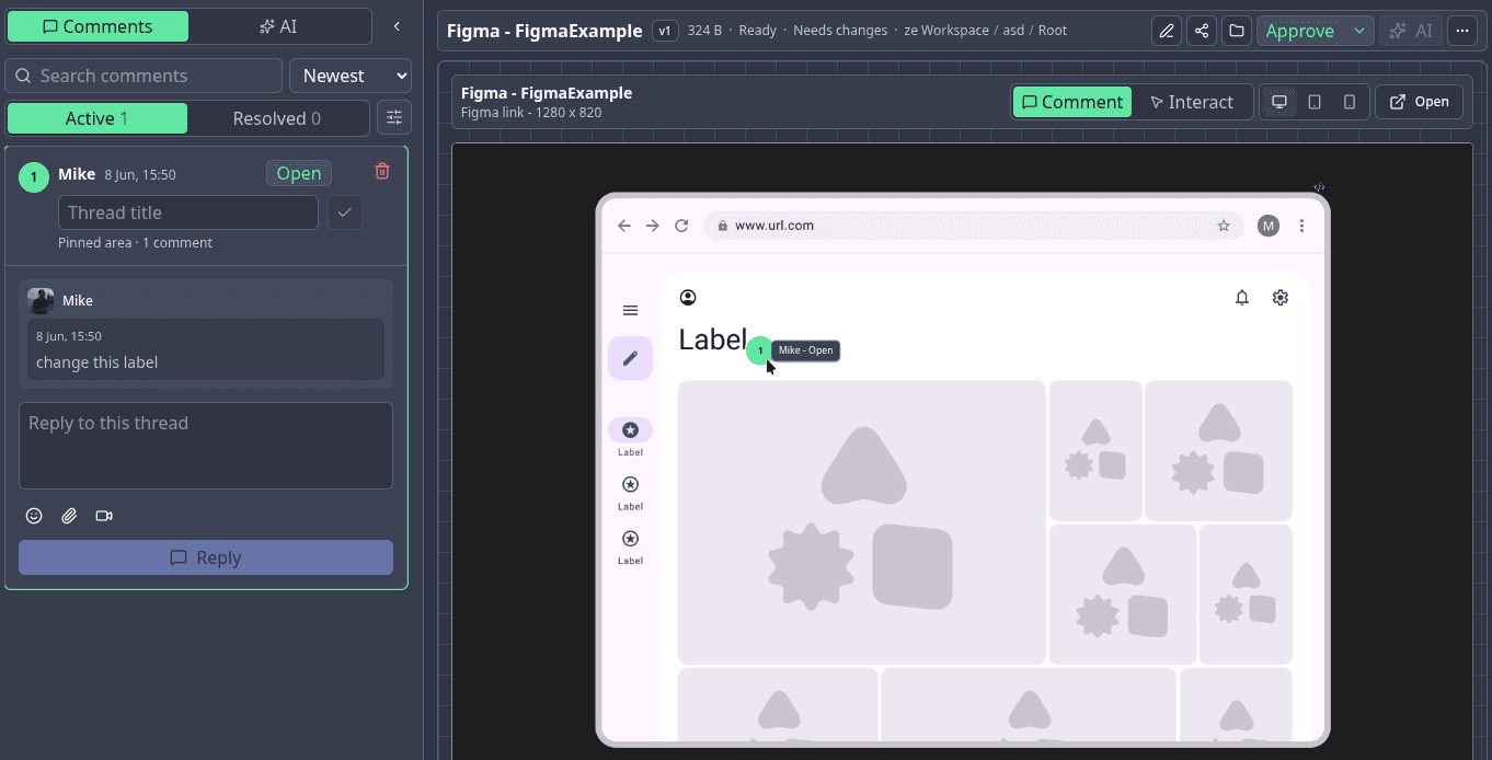 Figma frame review screenshot
