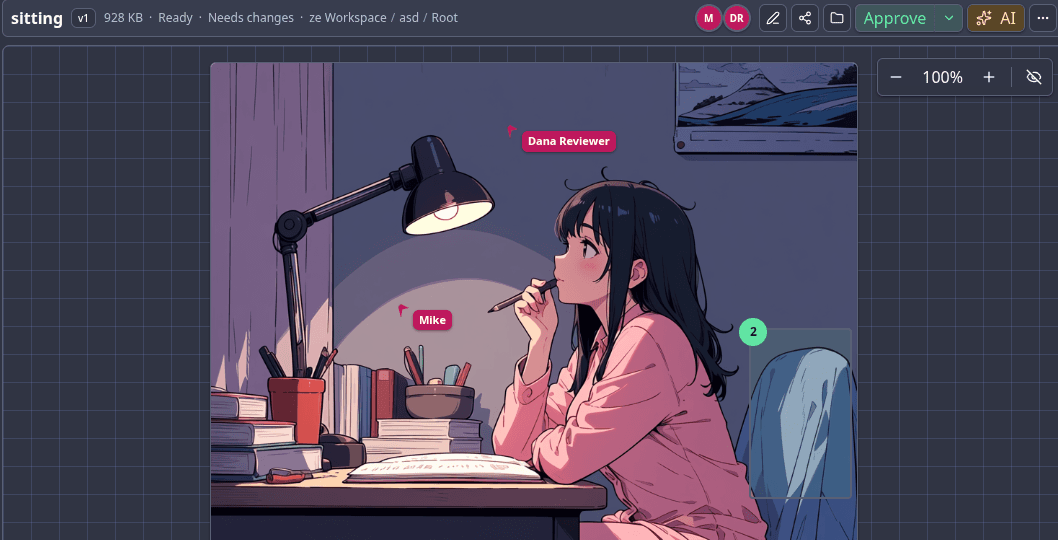 Multi-reviewer image proofing screenshot