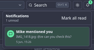 Mentions and notifications screenshot